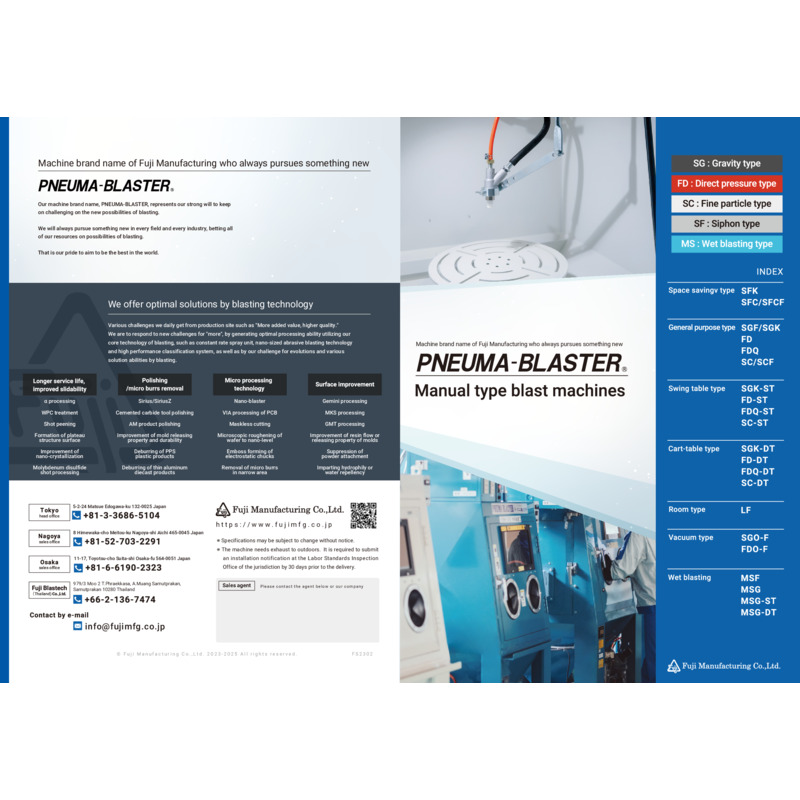 Manual type blast machines catalog