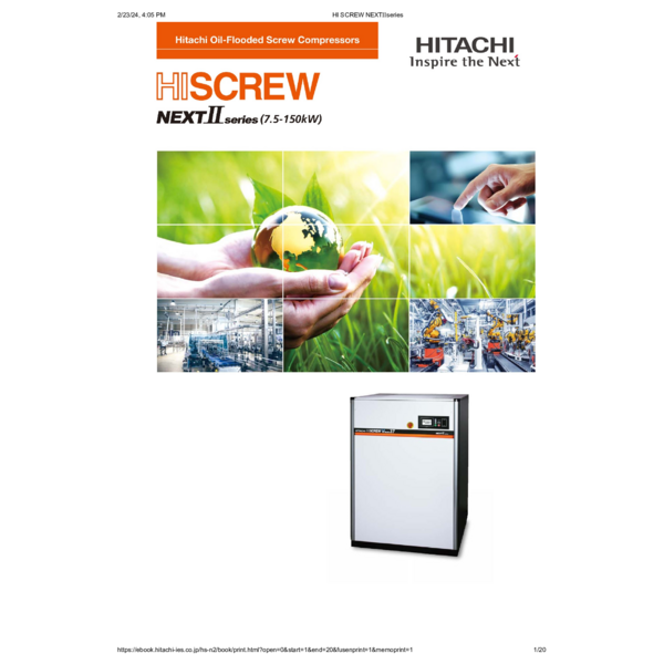Oil-Flooded Screw Compressors_HI SCREW NEXTⅡ Series Catalog