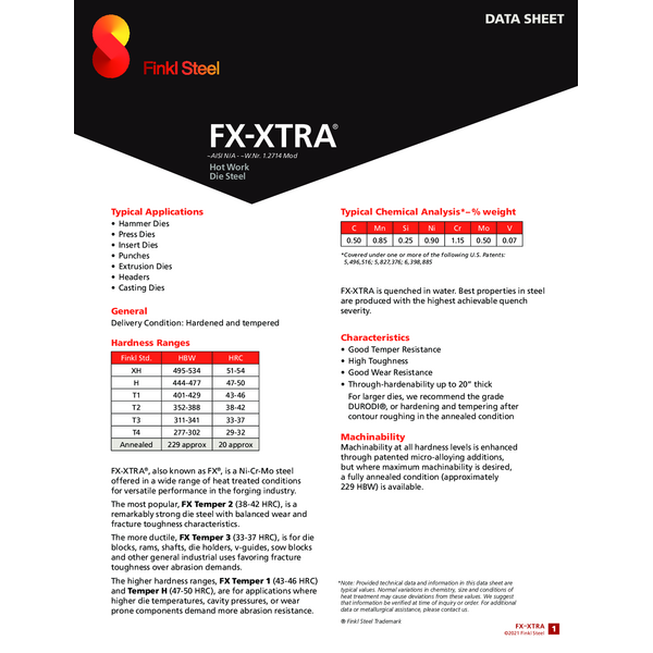 Hot Work SWISS STEEL - FINKL FX
