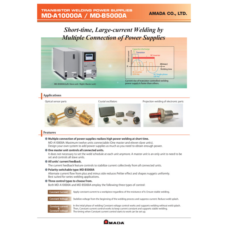 MD-A10000A_B5000A_Transistor Welding Power Supply_Catalog