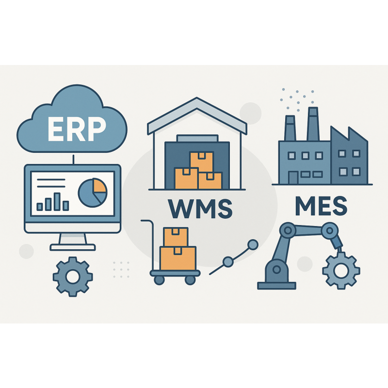 ERP vs WMS vs MES｜Differences, Roles & Impact on Manufacturing Efficiency