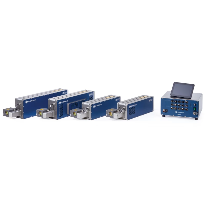 Domino Dx-Series CO2 Laser Coder / 30% Faster Printing Speed and Standard IP65 Printhead / For Printing Dates and Lot Codes on Glass, PET Plastic, and Paper