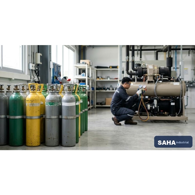 น้ำยาแอร์ / สารทำความเย็นอุตสาหกรรม (Refrigerant Gas — R32, R134a, R410a, R404a, R407c)