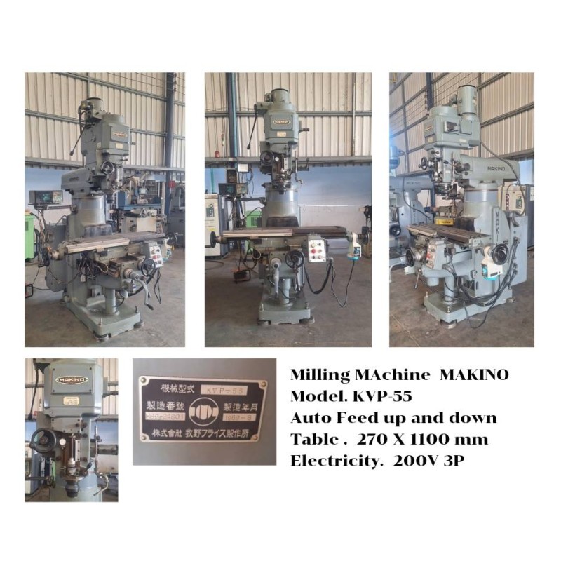 Used Milling Machine MAKINO KVP-55 – 270×1100 mm Table, Auto Feed, Ready to Operate