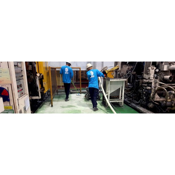 Floor coating Polishing Oil removal treatment Cleaning Chonburi Thailand