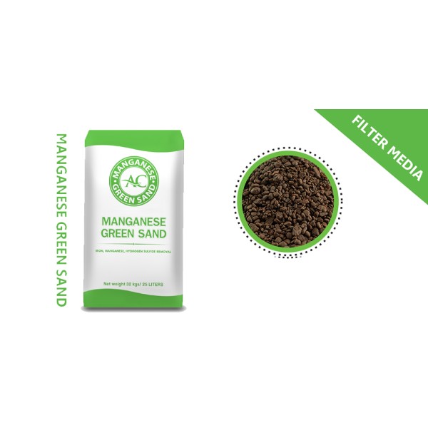 สารกรองแมงกานีสสำหรับกำจัดสารละลายเหล็กและแมงกานีส (MANGANESE GREEN SAND)