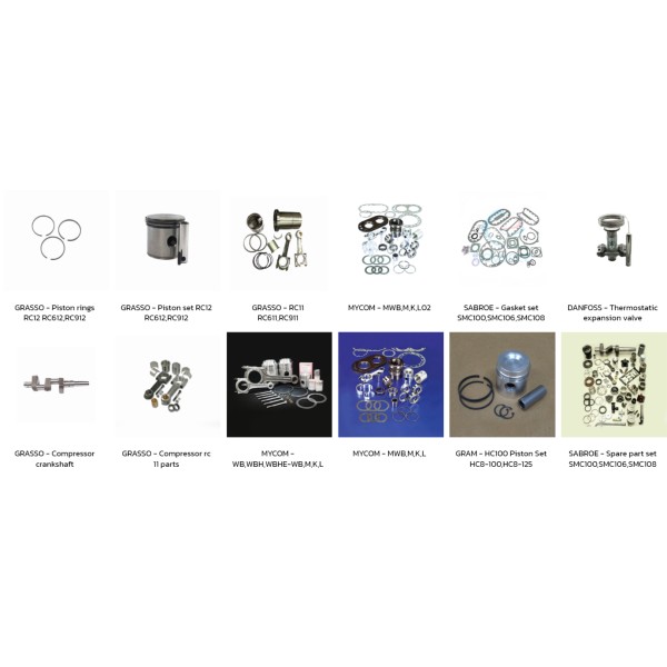 อะไหล่คอมเพรสเซอร์,  Bearing, Cylinder liner, ปะเก็น 