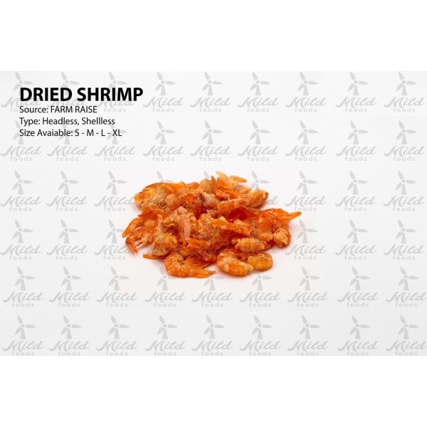 กุ้งแห้งแบบไร้หัวและไร้เปลือก - กุ้งเลี้ยงในฟาร์มคุณภาพสูง