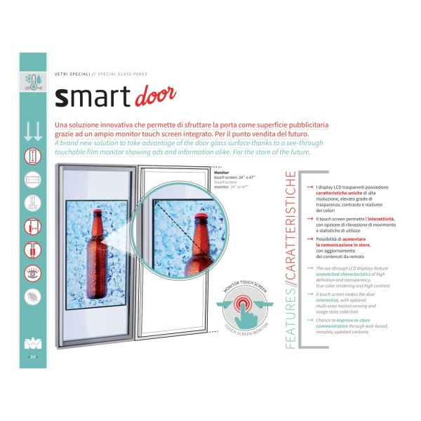 Smart Door ประตูกระจกติดตั้งด้วยจอ LCD ระบบสัมผัสแบบโปร่งใส กรุงเทพฯ ประเทศไทย