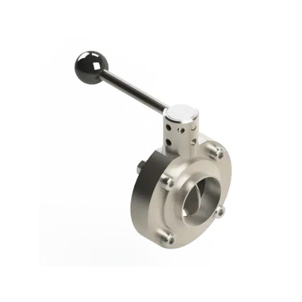 Hybrid Butterfly Valve Manual/Pneumatic | Stainless High-Temp Valve for Industrial Use