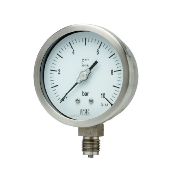 P101 Bourdon Tube Pressure Gauge – IP67 Stainless Steel Design