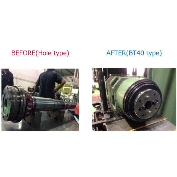 Modified spindle for centering machine