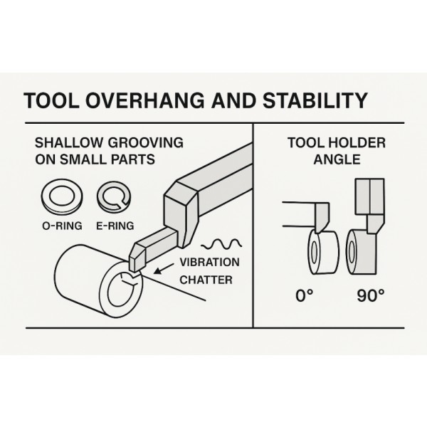 การเปรียบเทียบ Tool Overhang และผลต่อความเสถียรของหัวจับ GT ในงานความลึกต่ำ