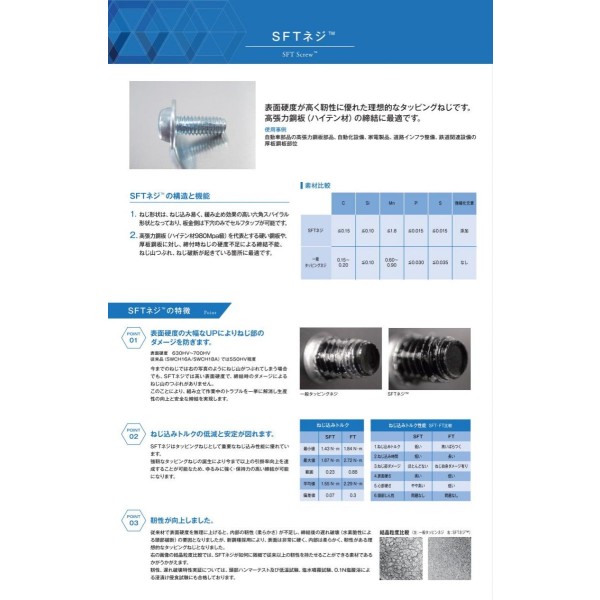 Screws made from special materials, SFT screws Thai Morishita (Samut Prakan, Thailand)