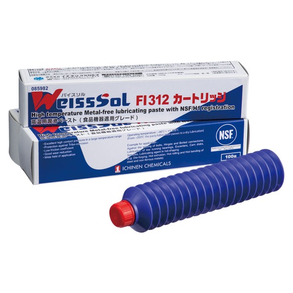 JIP85982　WissSoL Fl312 100g　NSF-H1グレード 食品機械向け高温用潤滑グリース　イチネンケミカルズ　タイ