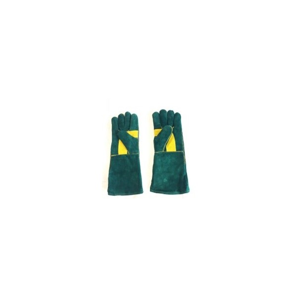 Heat-resistant Leather Welding Gloves - 15-16 inches, with comfortable lining, ideal for prolonged work