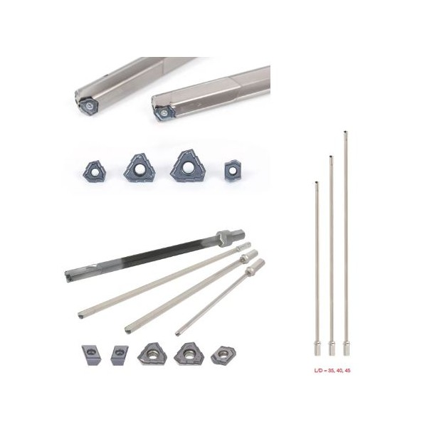 Indexable insert drill "DeepTri-Drill" optimized for roundness and straightness