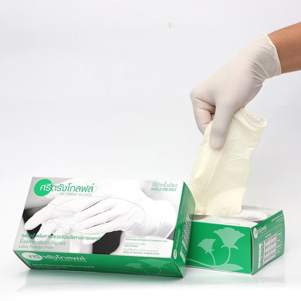 ถุงมือยางลาเท็กซ์แบบไม่มีแป้ง (Latex Gloves No Powder) 100 ชิ้น/กล่อง