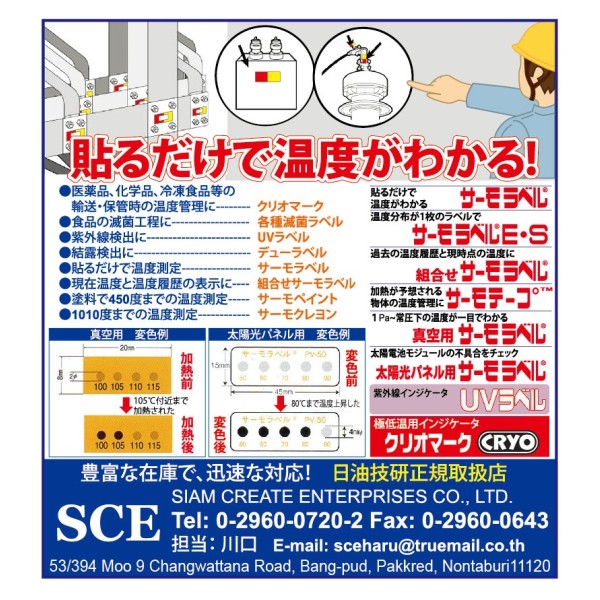 温度検知　サーモラベル　不可逆性示温材　　