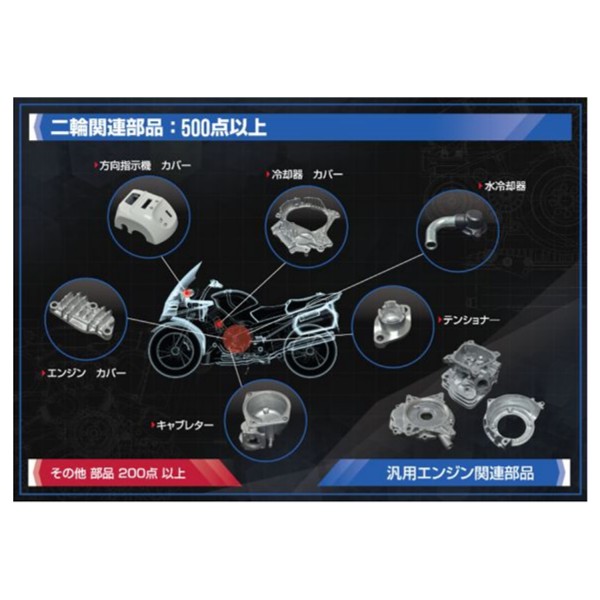 ダイカスト製品 アルミ 亜鉛 ステンレス 二輪部品 タイ 日本 インド