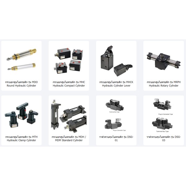 Hydraulic cylinder, Hydraulic control valve, Hydraulic equipment factory Thailand