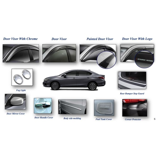 Vehicle parts, Door Visor, Door Mirror Cover, Seal Tailgate