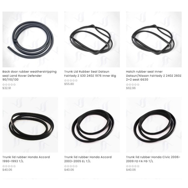 Trunk rubber, High quality rubber weatherstrip and plastic inner fender from Thailand
