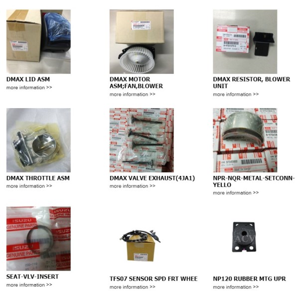 ISUZU Auto Parts, Sales company and export of auto parts Thailand