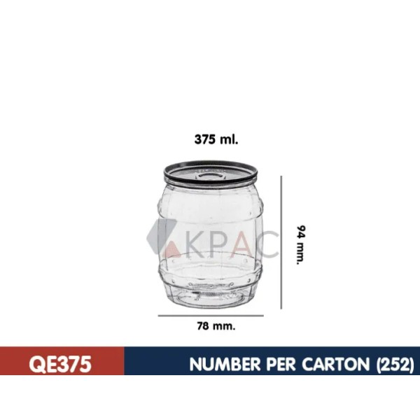 QE375 Plastic Can with Aluminum Pull-Tab Lid – Food-Grade, Safe, and Standard-Compliant