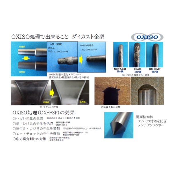 ダイカスト金型寿命を延ばすOXISO処理技術